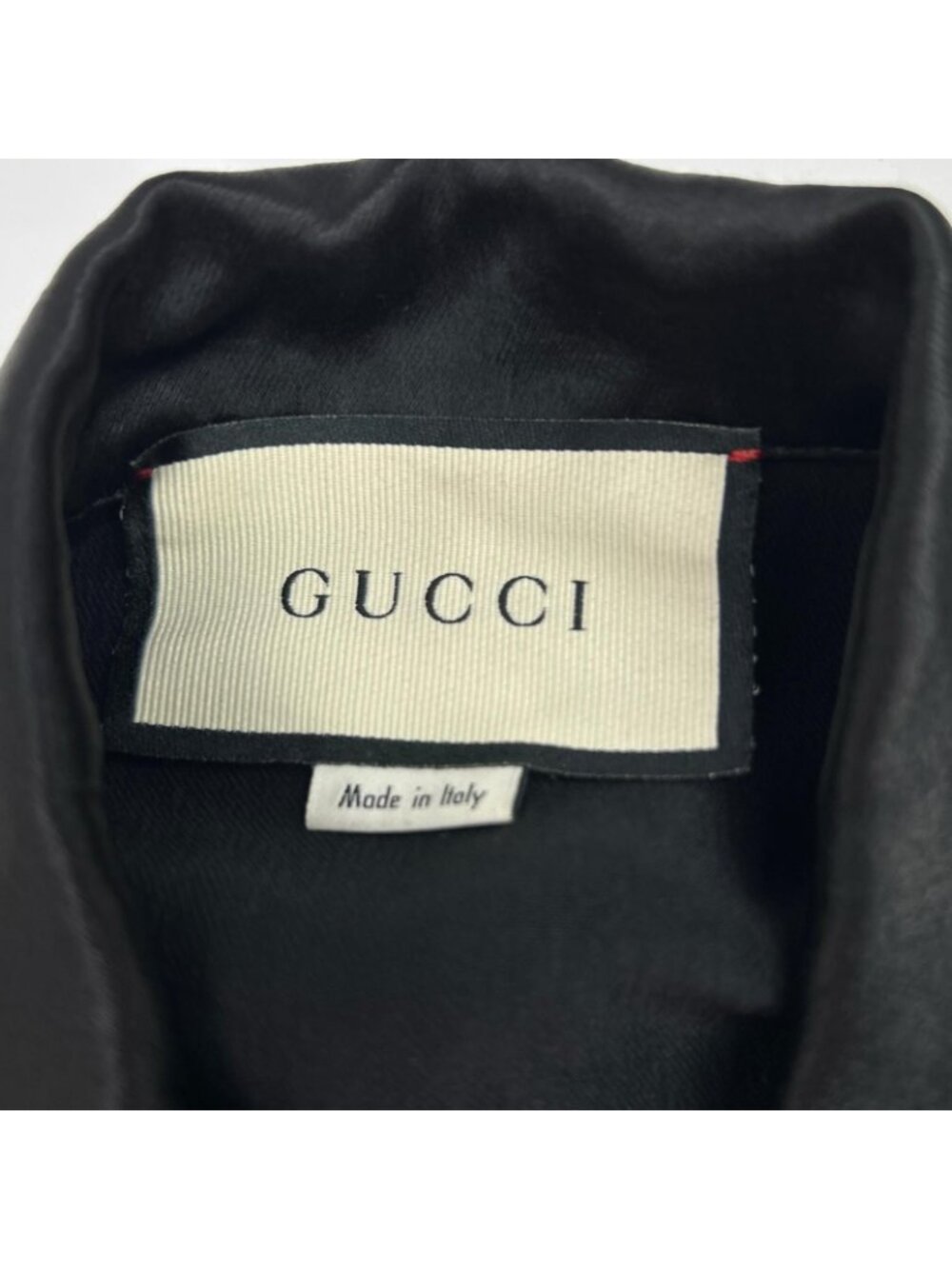 Gucci Black Taped Logo Silk Vacation Shirt 44 - Picture 4 of 7